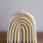 Rainbow Small Decorative White Unscented Candle