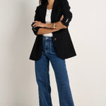 Bestie Black Crepe Relaxed Fit Blazer