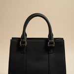 Manhattan Black Leather Mini Tote Bag