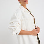 Outback Soft Ivory Relaxed Patch Pocket Denim Shacket