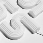 Geometric Wave Large Decorative White Unscented Candle HW Fragrance - Candle, Diffuser, Room Spray, Oil Nani + Co