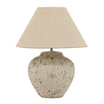Tuscan Style Stone Medium Lamp with Biscotti 51cm Lampshade HW Lighting - Lamp, Candleholder, Lantern, Shade CC Interiors