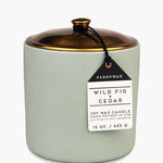 Hygge Wild Fig + Cedar Ceramic Large Candle Brass Lid 425g HW Fragrance - Candle, Diffuser, Room Spray, Oil Paddy Wax