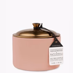Hygge Rosewood + Patchouli Ceramic Small Candle Brass Lid 140g HW Fragrance - Candle, Diffuser, Room Spray, Oil Paddy Wax
