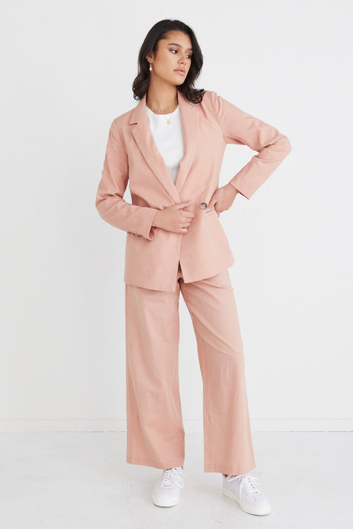 Constant Blush Linen Blazer WW Blazer RE:Union   