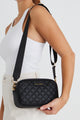 Paris Black Leather Diamond Quilted Bag