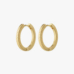 Dominique Flat Snake Gold Hoop Recycled Earrings ACC Jewellery Pilgrim   