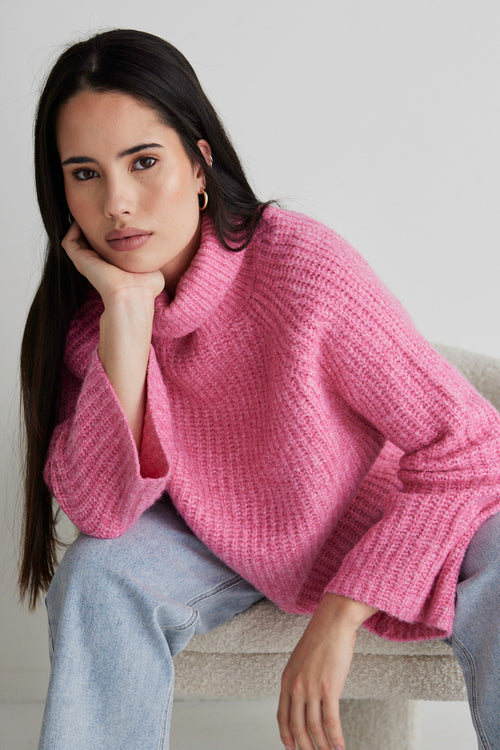 Sundays Barbie Marle Chunky Roll Neck Knit Jumper WW Knitwear Ivy + Jack   