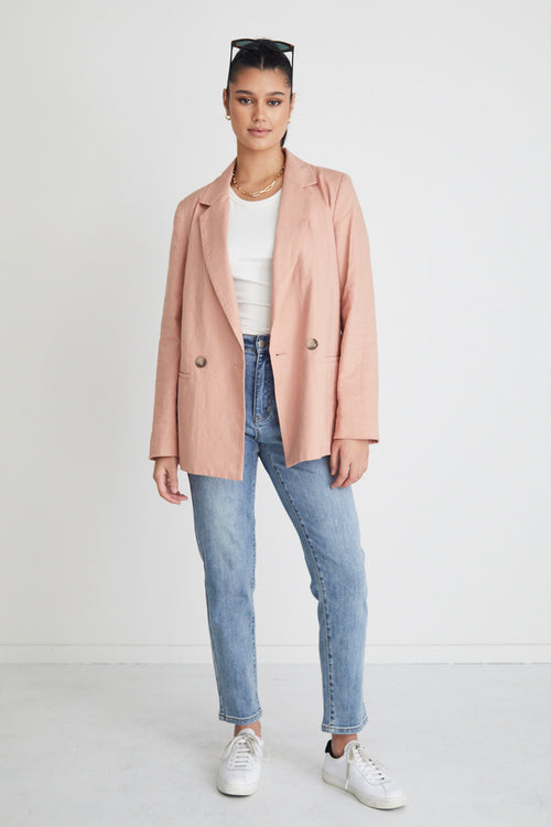 Constant Blush Linen Blazer WW Blazer RE:Union   