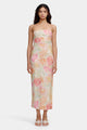 Keke Hazy Bloom Blush Strapless Midi Dress