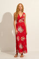 Yolanda Red Floral Maxi Dress