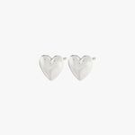 Sophia Recycled Puffy Heart Silver Stud Earrings ACC Jewellery Pilgrim   