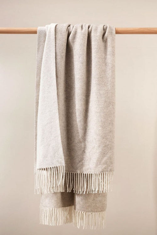 Casa Oatmeal Fringed 130x180cm Merino Throw HW Throws Baya   