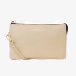 Tilly Multi Pocket Biscotti Leather Crossbody Bag