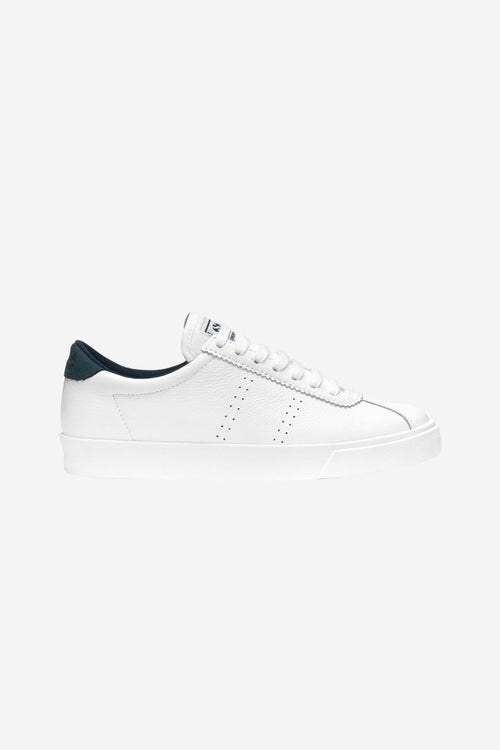 2843 Club S Comfort White with Navy Trim Leather Sneaker ACC Shoes - Sneakers Superga   