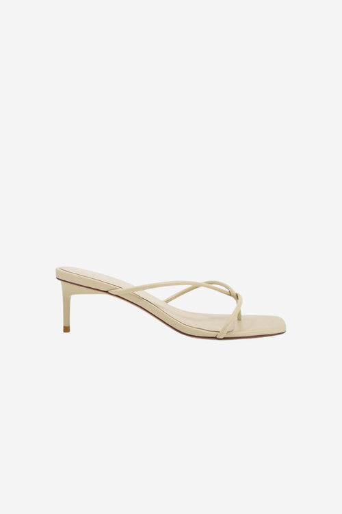 Chrissy Parchment Thin Strap Mule Heel ACC Shoes - Heels Solsana   