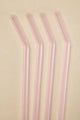 Pink Straight Reuseable Pk 4 Glass Drinking Straws