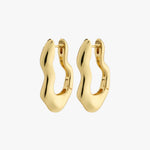 Wave Recycled Wavey Hoops Gold-Plated Earrings ACC Jewellery Pilgrim   