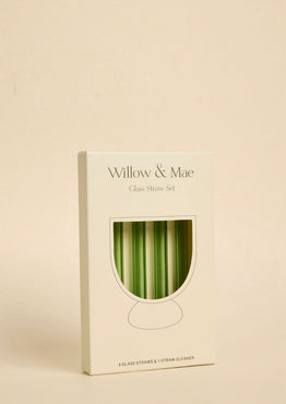 Green Cocktail Short Reuseable Pk 4 Glass Drinking Straws