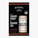 2 in 1 Shave Prep & Beard Oil Cedar and Bergamot 30ml HW Mens Barrel and Oak   