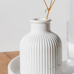 Bud Ribbed White 9.5cm Vase