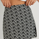 Triumph Black Ditsy Floral Split Front Mini Skirt