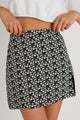 Triumph Black Ditsy Floral Split Front Mini Skirt