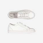 Bandit White Flat Laced Leather Sneaker ACC Shoes - Sneakers Minx   