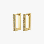 Coby Recycled Crystal Square Hoop Gold-Plated Earrings ACC Jewellery Pilgrim   