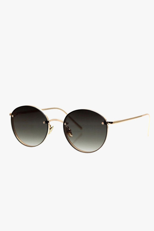 Instant Karma Two Round Frameless Gold With Smoke Lens Sunglasses ACC Glasses - Sunglasses Reality Eyewear   