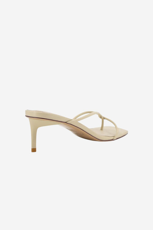 Chrissy Parchment Thin Strap Mule Heel ACC Shoes - Heels Solsana   