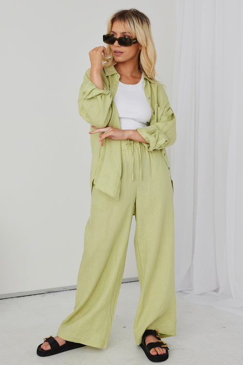 Optimum Pistachio Linen Oversized Shirt WW Shirt RE:Union   