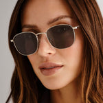 Neptune Deux Gold Round Metal Sunglasses