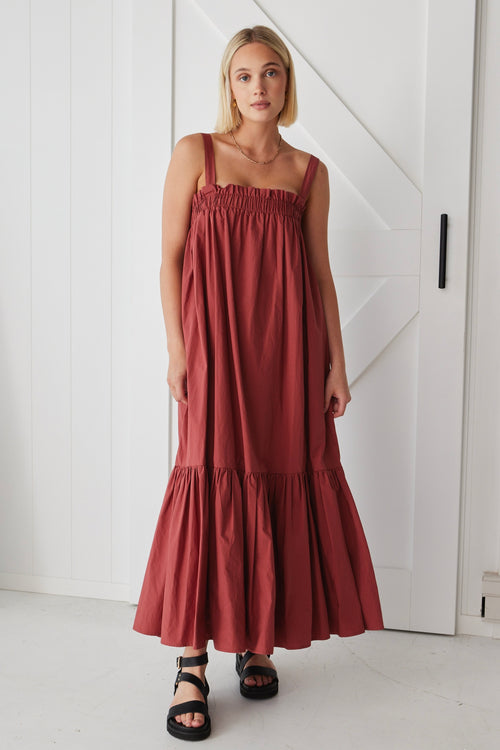 Louella Terracotta Louella Strappy Maxi Dress WW Dress By Rosa.   