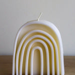 Rainbow Small Decorative White Unscented Candle