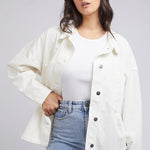 Dale Vintage White Denim Shacket WW Jacket All About Eve   