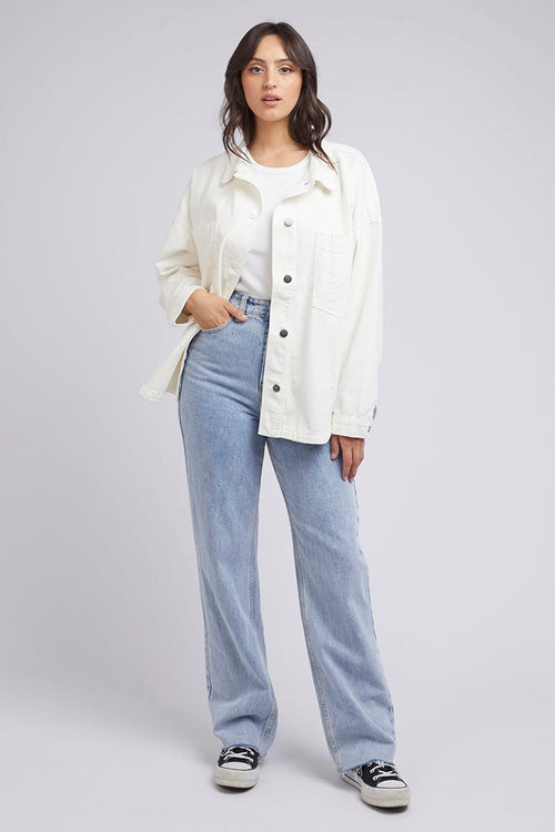 Dale Vintage White Denim Shacket WW Jacket All About Eve   