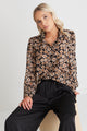 Savvy Black Gold Sheer Puff Sleeve Shirt