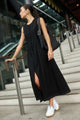 Guide Black Contrast Stitch Maxi Vest Dress