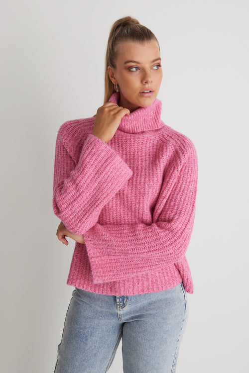 Sundays Barbie Marle Chunky Roll Neck Knit Jumper WW Knitwear Ivy + Jack   