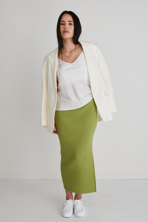 Possibility Green Rib Knit Skirt WW Skirt Among the Brave   