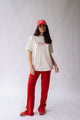 Sportif Cherry Ivory Stripe Track Pant