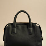 Amalfi Black Leather Double Handle Shoulder Bag