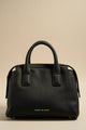 Amalfi Black Leather Double Handle Shoulder Bag