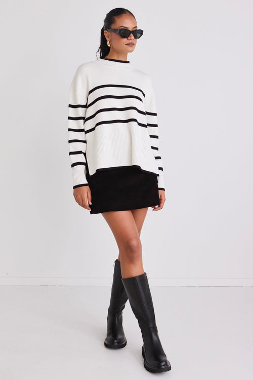 shop white stripe knit