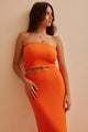 Solo Orange Zigzag Knit Tube Top