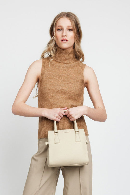 beige handbag