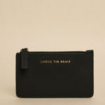 black leather cardholder