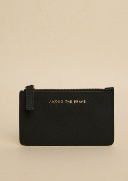 black leather cardholder