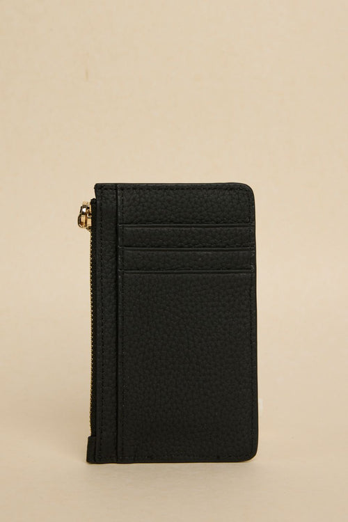 black leather cardholder